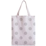 Polka Dots - Platinum Gray on White Zipper Classic Tote Bag