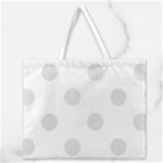 Polka Dots - Platinum Gray on White Zipper Large Tote Bag