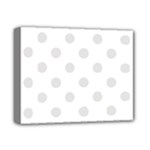 Polka Dots - Platinum Gray on White Deluxe Canvas 14  x 11  (Stretched)