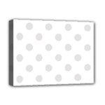 Polka Dots - Platinum Gray on White Deluxe Canvas 16  x 12  (Stretched)
