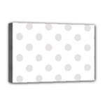 Polka Dots - Platinum Gray on White Deluxe Canvas 18  x 12  (Stretched)