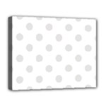 Polka Dots - Platinum Gray on White Deluxe Canvas 20  x 16  (Stretched)