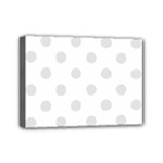 Polka Dots - Platinum Gray on White Mini Canvas 7  x 5  (Stretched)
