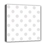 Polka Dots - Platinum Gray on White Mini Canvas 8  x 8  (Stretched)