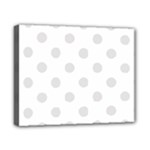 Polka Dots - Platinum Gray on White Canvas 10  x 8  (Stretched)