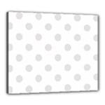 Polka Dots - Platinum Gray on White Canvas 24  x 20  (Stretched)