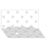 Polka Dots - Platinum Gray on White Twin Heart Bottom 3D Greeting Card (8x4)