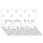 Polka Dots - Platinum Gray on White BEST SIS 3D Greeting Card (8x4)