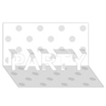 Polka Dots - Platinum Gray on White PARTY 3D Greeting Card (8x4)