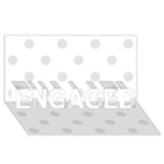 Polka Dots - Platinum Gray on White ENGAGED 3D Greeting Card (8x4)