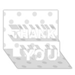 Polka Dots - Platinum Gray on White THANK YOU 3D Greeting Card (7x5)
