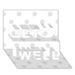Polka Dots - Platinum Gray on White Get Well 3D Greeting Card (7x5)