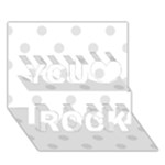 Polka Dots - Platinum Gray on White You Rock 3D Greeting Card (7x5)