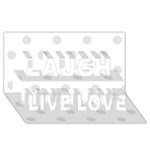 Polka Dots - Platinum Gray on White Laugh Live Love 3D Greeting Card (8x4)