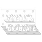Polka Dots - Platinum Gray on White Congrats Graduate 3D Greeting Card (8x4)