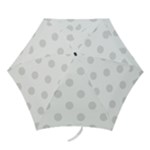 Polka Dots - Platinum Gray on White Mini Umbrella