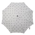 Polka Dots - Platinum Gray on White Hook Handle Umbrella (Medium)