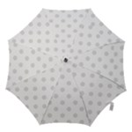 Polka Dots - Platinum Gray on White Hook Handle Umbrella (Small)