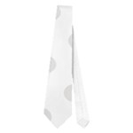Polka Dots - Platinum Gray on White Necktie (One Side)