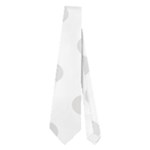 Polka Dots - Platinum Gray on White Necktie (Two Side)