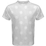 Polka Dots - White on Pale Gray Men s Cotton Tee
