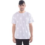 Polka Dots - White on Pale Gray Men s Sport Mesh Tee