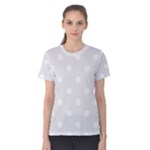 Polka Dots - White on Pale Gray Women s Cotton Tee