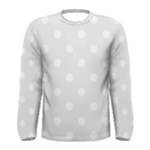Polka Dots - White on Pale Gray Men s Long Sleeve T-shirt