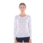 Polka Dots - White on Pale Gray Women s Long Sleeve T-shirt