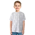 Polka Dots - White on Pale Gray Kid s Sport Mesh Tee