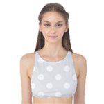 Polka Dots - White on Pale Gray Tank Bikini Top