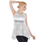 Polka Dots - White on Pale Gray Side Drop Tank Tunic