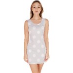 Polka Dots - White on Pale Gray Bodycon Dress