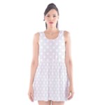 Polka Dots - White on Pale Gray Scoop Neck Skater Dress