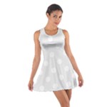 Polka Dots - White on Pale Gray Cotton Racerback Dress