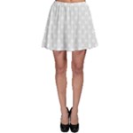 Polka Dots - White on Pale Gray Skater Skirt