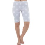 Polka Dots - White on Pale Gray Cropped Leggings