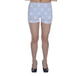 Polka Dots - White on Pale Gray Skinny Shorts