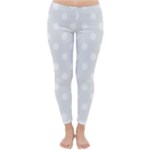 Polka Dots - White on Pale Gray Winter Leggings