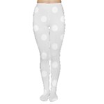 Polka Dots - White on Pale Gray Women s Tights