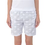 Polka Dots - White on Pale Gray Women s Basketball Shorts