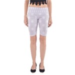 Polka Dots - White on Pale Gray Yoga Cropped Leggings