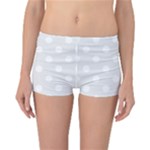 Polka Dots - White on Pale Gray Reversible Boyleg Bikini Bottoms