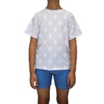 Polka Dots - White on Pale Gray Kid s Short Sleeve Swimwear