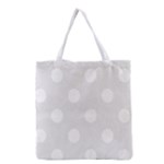 Polka Dots - White on Pale Gray Grocery Tote Bag