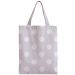 Polka Dots - White on Pale Gray Zipper Classic Tote Bag