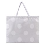 Polka Dots - White on Pale Gray Zipper Large Tote Bag