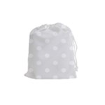 Polka Dots - White on Pale Gray Drawstring Pouch (M)
