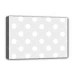 Polka Dots - White on Pale Gray Deluxe Canvas 18  x 12  (Stretched)