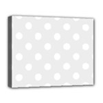 Polka Dots - White on Pale Gray Deluxe Canvas 20  x 16  (Stretched)